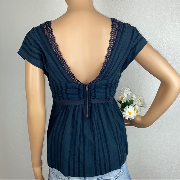 Anthro Edém & Esyllte Babydoll Peplum Blouse Top - Picture 7 of 12